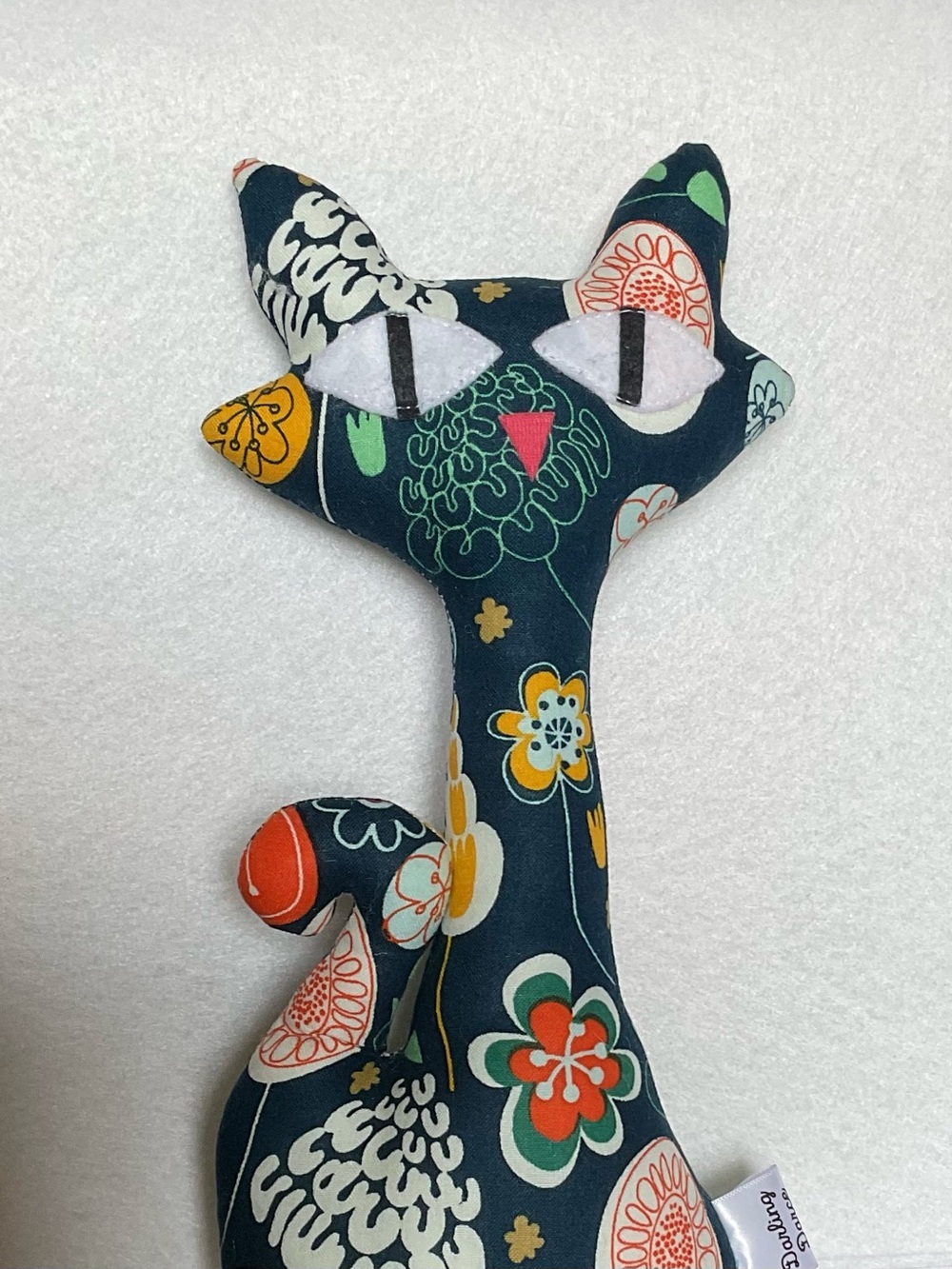 Handmade Multicolor Floral Atomic Cat Decorative Pillow Plush